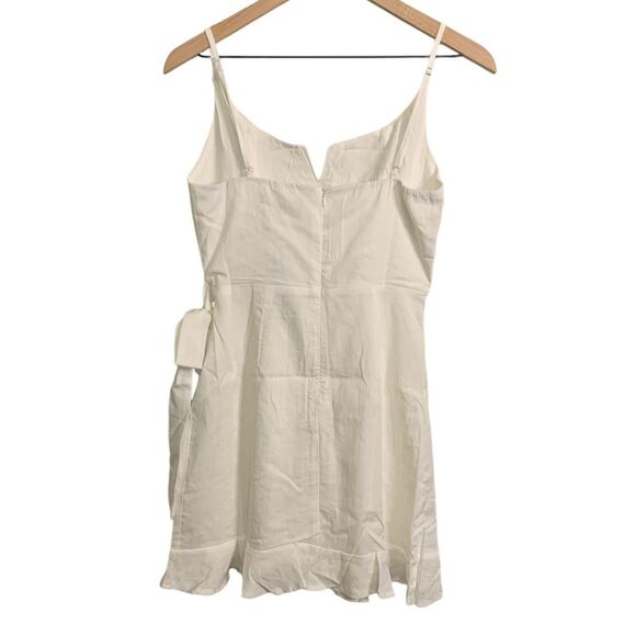 NWT LULUS Sunny Oasis White Ruffled Faux-Wrap Mini Dress. Size Small - Picture 7 of 11